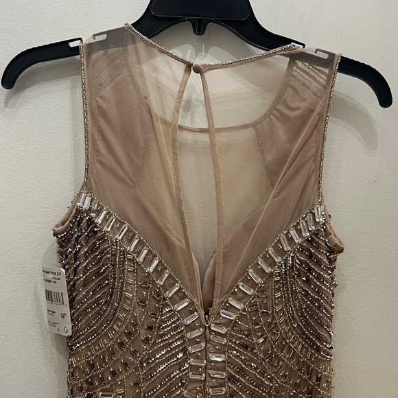Beaded Champagne Evening Gown - Women's Formal Dress - Picture 8 of 11